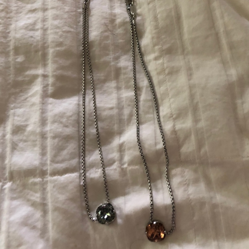 Sabika jeweled necklaces - orange and solver color